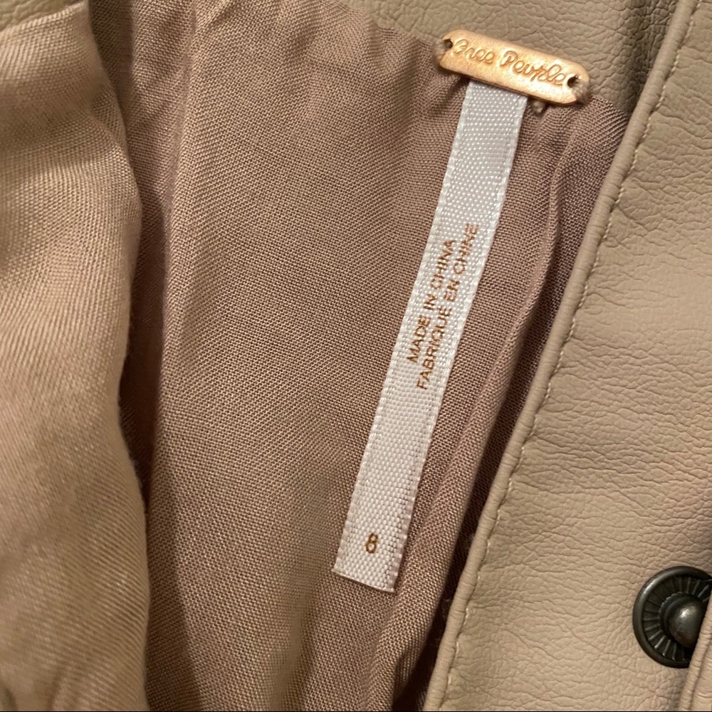 Free People Tan Leather Button-up Skirt - Picture 4 of 8